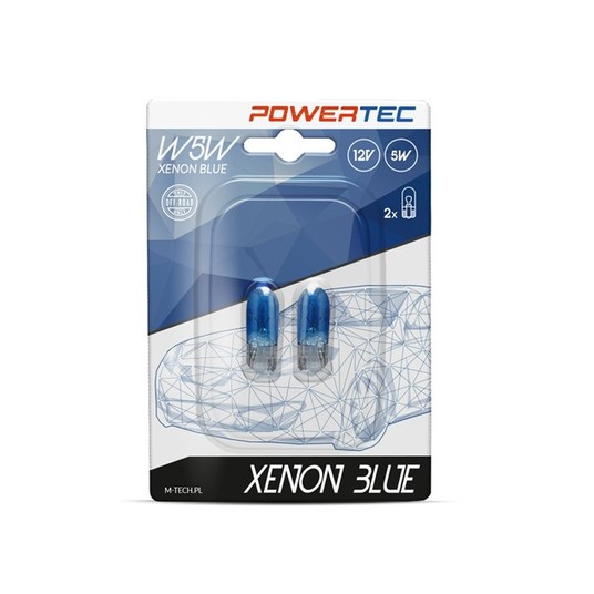 Powertec XENON BLUE W5W T10 12V 5W WEGDE Blue -zdjęcie numer 1