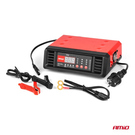 Prostownik cyfrowy stacjonarny 10A 6V 12V AMIO-04056 -zdjęcie numer 6