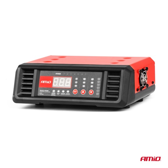 Prostownik cyfrowy stacjonarny 10A 6V 12V AMIO-04056 -zdjęcie numer 3
