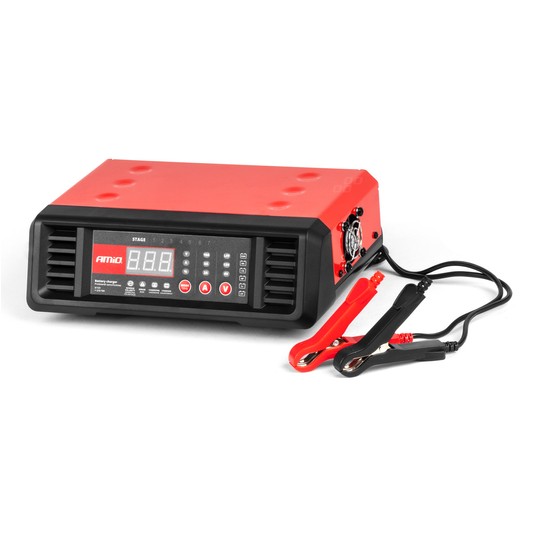 Prostownik cyfrowy stacjonarny 10A 6V 12V AMIO-04056 -zdjęcie numer 1
