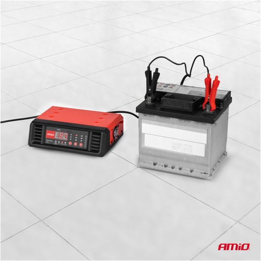 Prostownik cyfrowy stacjonarny 10A 6V 12V AMIO-04056 -zdjęcie numer 8
