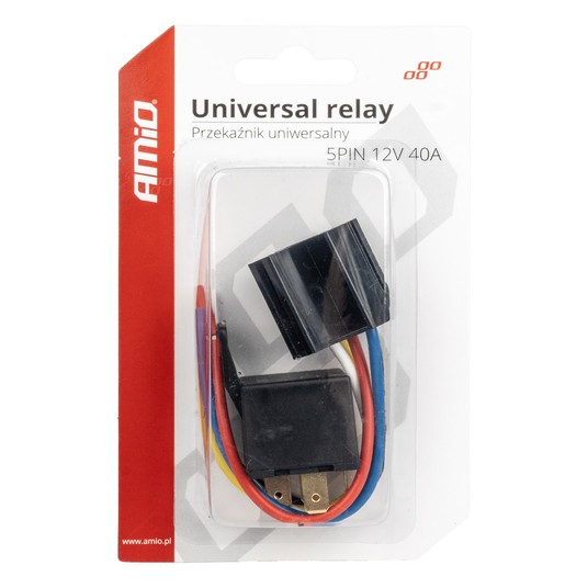 Przekaźnik uniwers.12V 5 PIN 30/40A+Gniazdo Wiązka -photo number 1