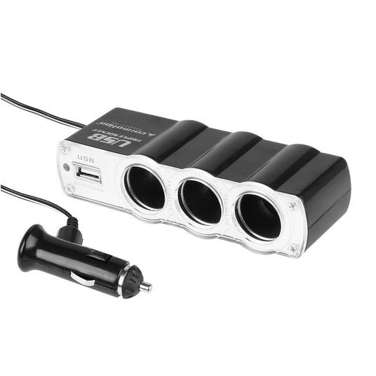 ROZGAŁĘZIACZ ZAPALNICZKI POTRÓJNY 12/24V Z USB -zdjęcie numer 1