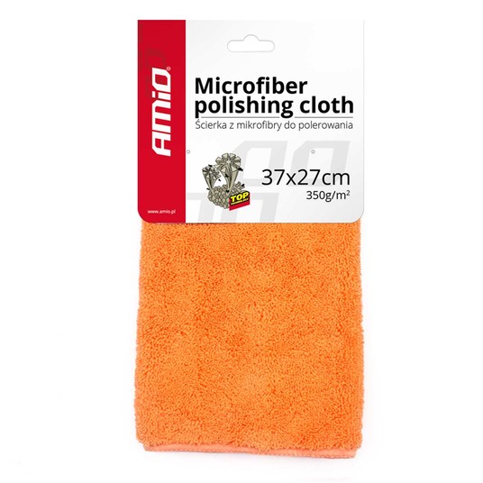 Ściereczka do polerowania samochodu z mikrofibry 37x27 cm 350g/m2 AMIO-01047 -zdjęcie numer 1