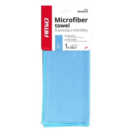 Ściereczka mikrofibra bezsmugowa do mycia czyszczenia szyb okien luster 40x60 cm AMIO-01749 -zdjęcie numer 1