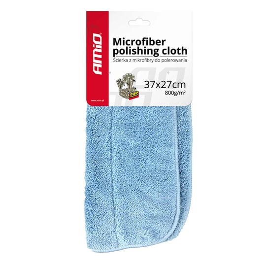 Ściereczka ręcznik do polerowania samochodu z mikrofibry 37x27 cm 800g/m2 AMIO-01620 -zdjęcie numer 1