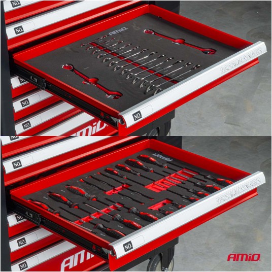 Szafka warsztatowa z zestawem narzędzi 258szt. 840x460x870mm AMIO-04892 -zdjęcie numer 18