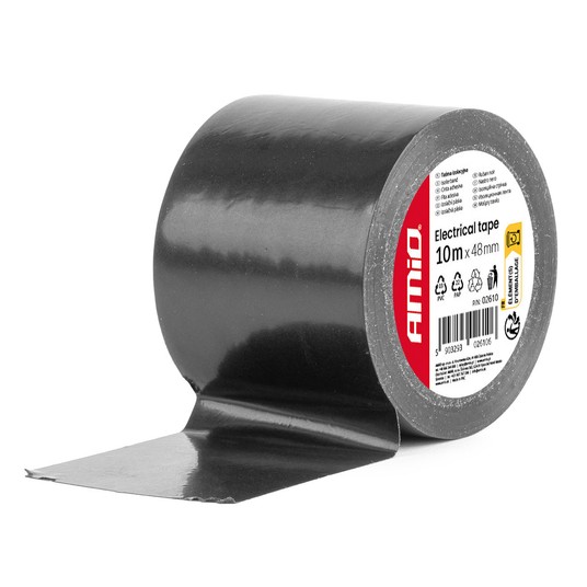 Taśma izolacyjna szkot czarna PCV 48mm x 10m AMIO-02610 -zdjęcie numer 1