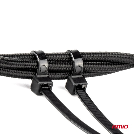 Taśmy opaski zaciskowe kablowe czarne 3,6x150mm - 100 szt. AMIO-02153 -zdjęcie numer 3
