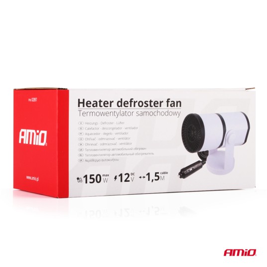 Termowentylator dmuchawa grzejnik samochodowy 12V 150W AMIO-02897 -zdjęcie numer 2