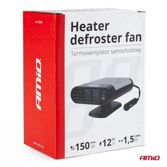Termowentylator dmuchawa grzejnik samochodowy 12V 150W AMIO-02899 -zdjęcie numer 2