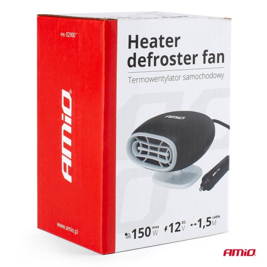 Termowentylator dmuchawa grzejnik samochodowy 12V 150W AMIO-02900 -zdjęcie numer 2