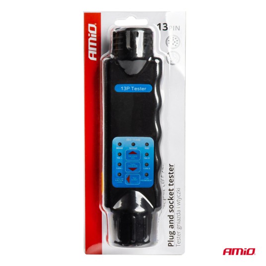 Tester gniazda wtyczki przyczepy haka 13 PIN AMIO-03226 -zdjęcie numer 2