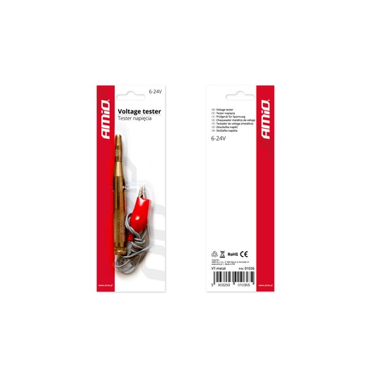 Tester próbnik napięcia 6V 12V 24V metalowy igła AMIO-01036 -zdjęcie numer 2