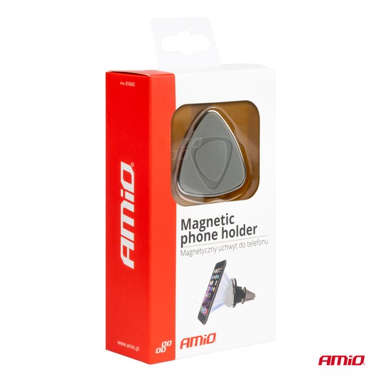 Uchwyt magnetyczny na telefon do samochodu na kratkę HOLD-01 AMIO-01043 -zdjęcie numer 3