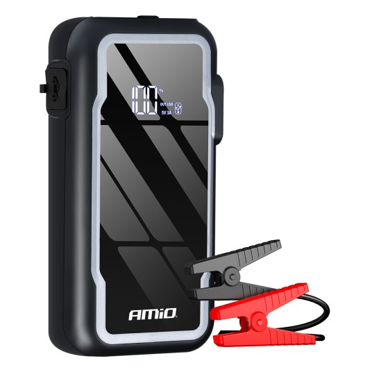 Urządzenie rozruchowe 3w1 booster powerbank latarka LED 12V 12Ah 1600A AMIO-04678 -zdjęcie numer 1