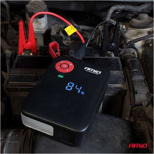 Urządzenie rozruchowe 4w1 booster powerbank kompresor latarka LED 12V 7,2Ah 600A PRO AMIO-04675 -zdjęcie numer 4