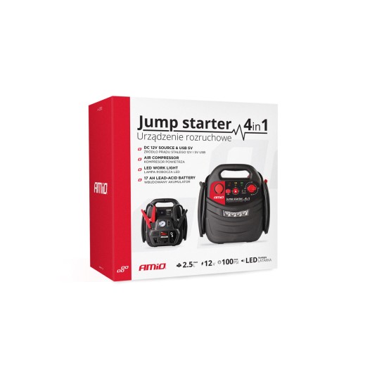 Urządzenie rozruchowe jump starter booster 4w1 12V AMIO-02523 -zdjęcie numer 9