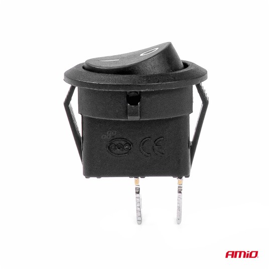 Włącznik przełącznik ON OFF czarny okrągły AMIO-03083 -zdjęcie numer 4