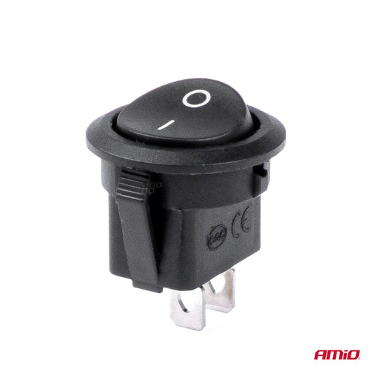 Włącznik przełącznik ON OFF czarny okrągły AMIO-03083 -zdjęcie numer 5