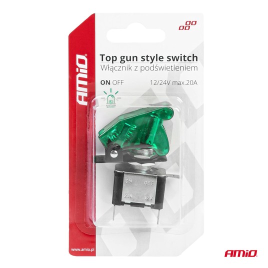 Włącznik przełącznik podświetlany TOP GUN AMIO-03093 -zdjęcie numer 2