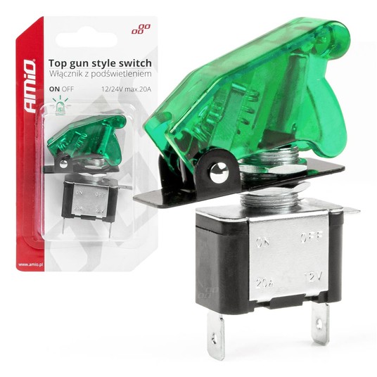 Włącznik przełącznik podświetlany TOP GUN AMIO-03093 -zdjęcie numer 1