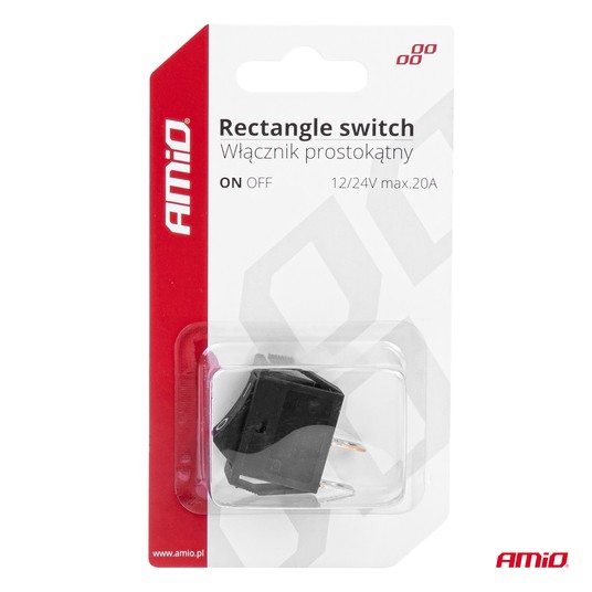 Włącznik przełącznik prostokątny ON OFF 12V AMIO-03081 -zdjęcie numer 2