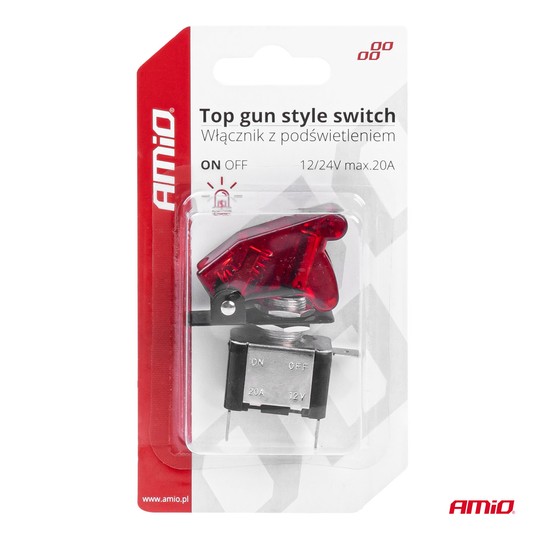 Włącznik przełącznik TOP GUN podświetlany AMIO-03095 -zdjęcie numer 2
