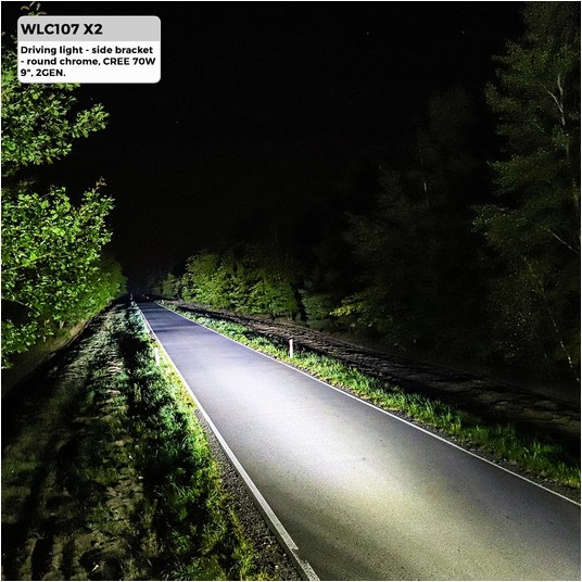 WLC107 Driving light round chrome, CREE -photo number 2