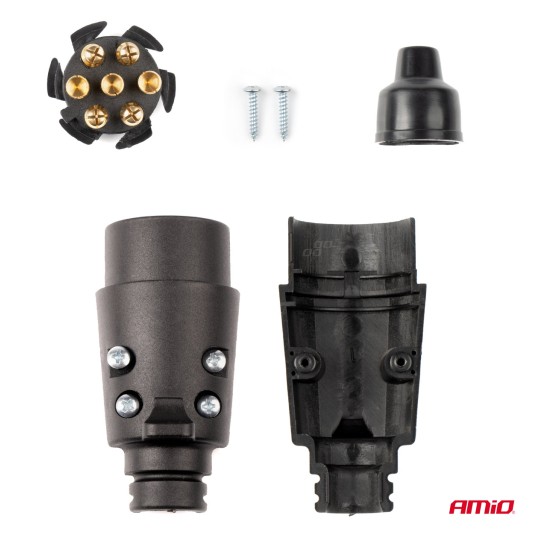 Wtyk wtyczka przyczepy plastikowa 7 PIN AMIO-03215 -zdjęcie numer 3