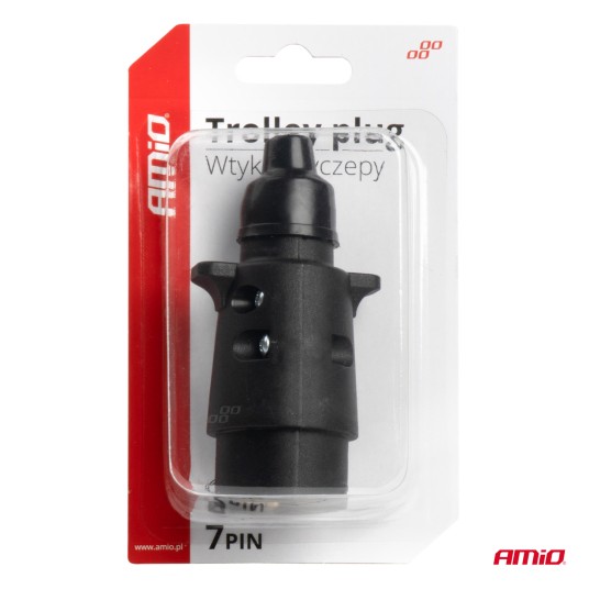 Wtyk wtyczka przyczepy plastikowa 7 PIN AMIO-03215 -zdjęcie numer 2
