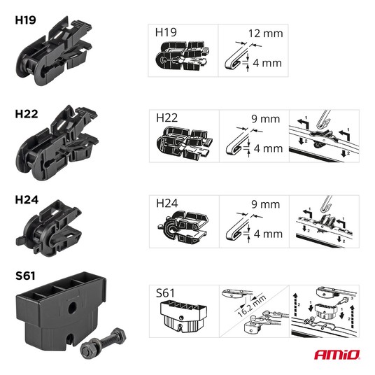 Wycieraczka TRUCK TIR BUS 24" 600mm AMIO-01202 -zdjęcie numer 10
