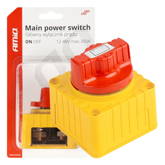Wyłącznik odłącznik prądu hebel akumulatora 12V - 48V max 300A AMIO-03839 -zdjęcie numer 1