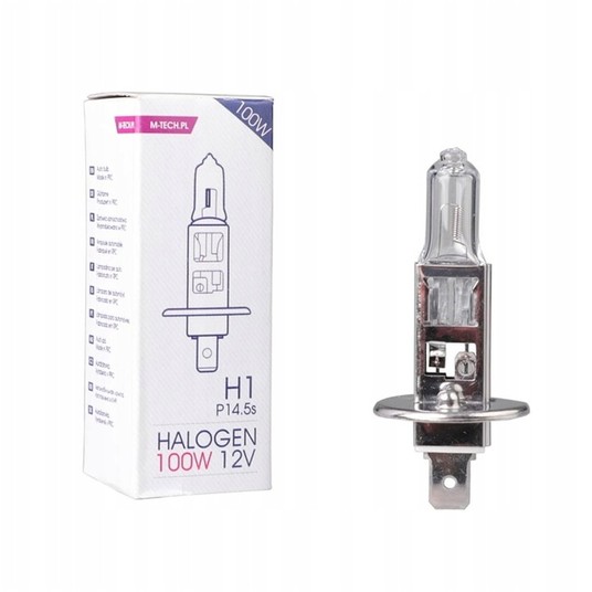 Żarówka halogenowa M-Tech H1 12V 100W P14.5s -zdjęcie numer 1