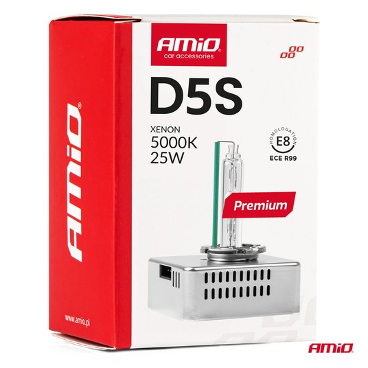 Żarówka ksenonowa żarnik hid xenon D5S 5000K AMiO PREMIUM AMIO-01220 -zdjęcie numer 2