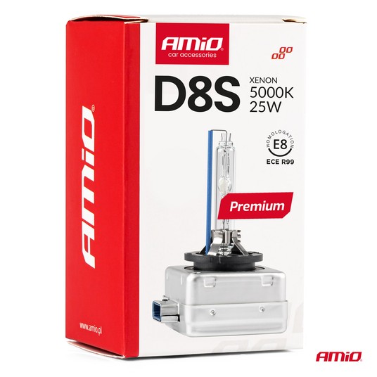 Żarówka ksenonowa żarnik hid xenon D8S 5000K AMiO PREMIUM AMIO-02395 -zdjęcie numer 2