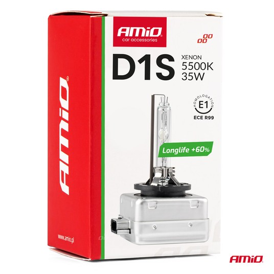 Żarówka ksenonowa żarnik xenon D1S 5500K AMiO LONG LIFE AMIO-01969 -zdjęcie numer 2