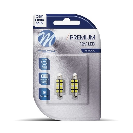 Żarówka LED 2x Dioda L327 - C5W 41mm 8xSMD5050 CAN -photo number 2