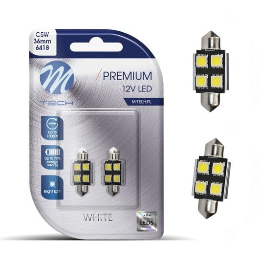 Żarówka LED 2x Dioda L328 - C5W 36mm 4xSMD5050 CAN -zdjęcie numer 1