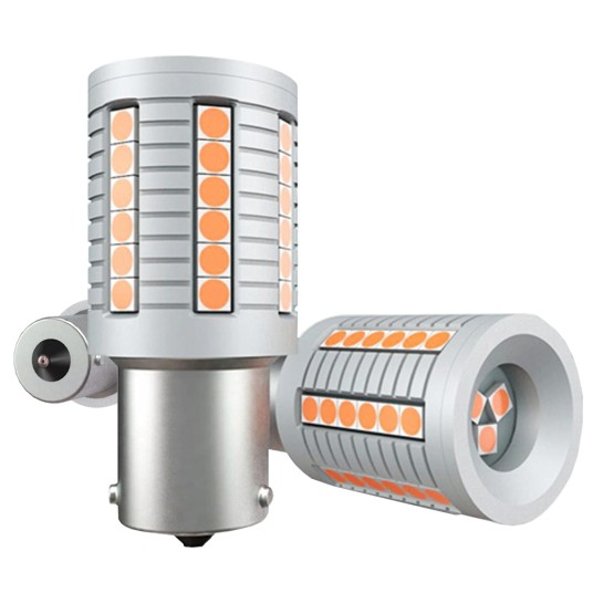 Żarówka LED PY21W BAU15s CANBUS pomarańczowa migacz kierunkowskaz 45xSMD -zdjęcie numer 1