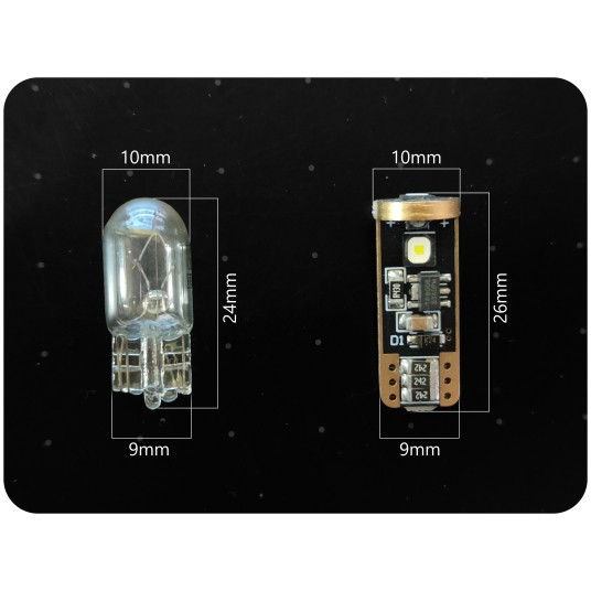 Żarówka LED W5W T10 S5 Krystaliczna biel MOCNE CANBUS DIODY CSP 3xCSP3838 -zdjęcie numer 6
