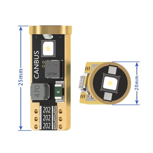 Żarówka LED W5W T10 S5 Krystaliczna biel MOCNE CANBUS DIODY CSP 3xCSP3838 -zdjęcie numer 12