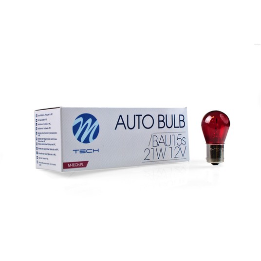 Żarówka M-TECH BAU15S 21W 12V RED (z59) -photo number 1