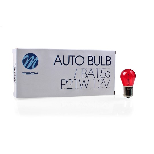Żarówka M-TECH P21W S25 12V 21W BA15S RED -zdjęcie numer 1