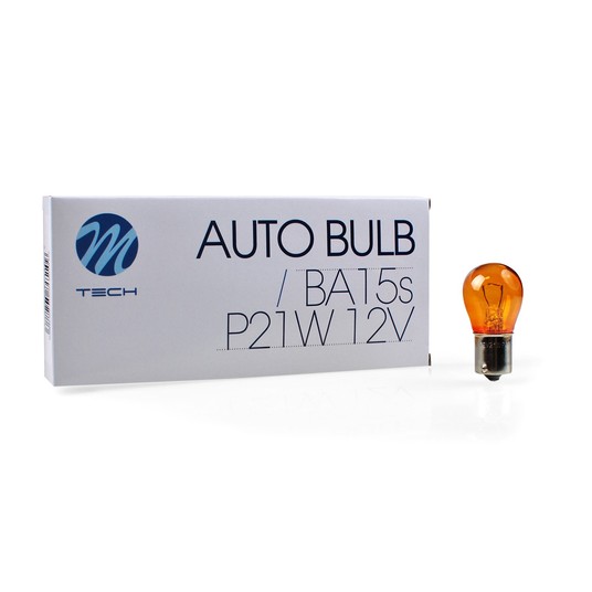 Żarówka M-TECH S25 12V 21W BA15S AMBER -zdjęcie numer 1