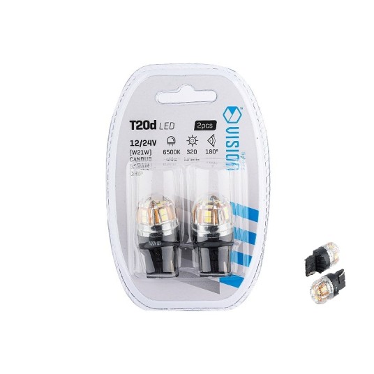 ŻARÓWKA VISION W21W T20D 12/24V 15XSMD2835 LED -photo number 1