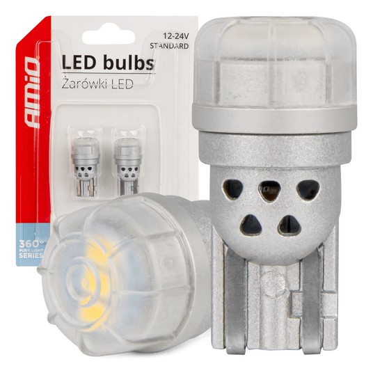 Żarówki LED 360 Pure Light Series STANDARD T10 W5W 3x3020 SMD White 12V 24V -zdjęcie numer 1
