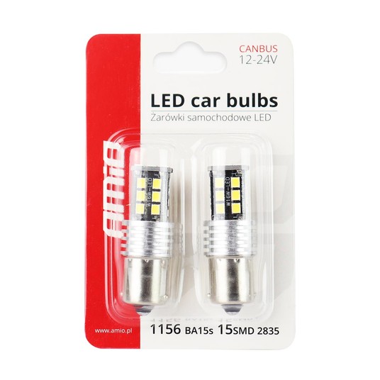 Żarówki LED CANBUS 2835 15SMD 1156 BA15S P21W R10W -photo number 2