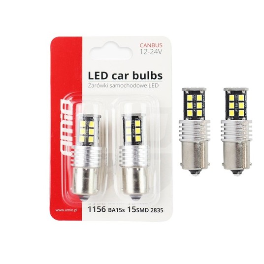 Żarówki LED CANBUS 2835 15SMD 1156 BA15S P21W R10W R5W White 12V 24V -zdjęcie numer 1