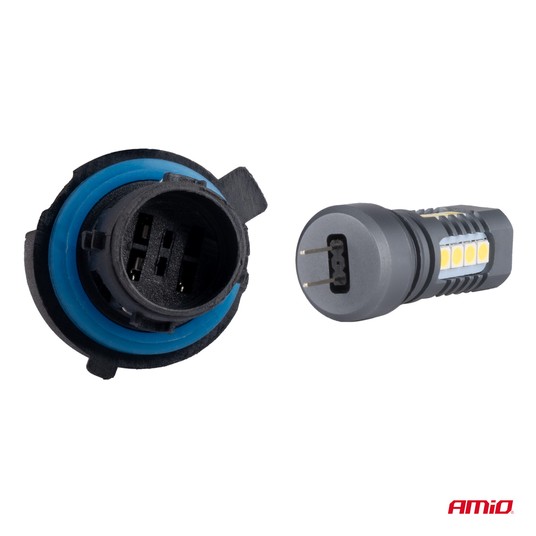 Żarówki LED CANBUS 3030 18SMD HP24W White 12V 24V AMIO-02803 -zdjęcie numer 5